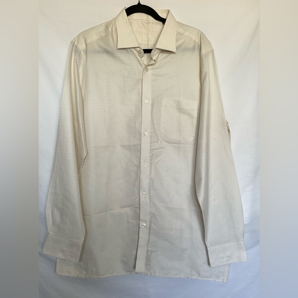 Louis Philippe Cream Dress Shirt with Crisp Formal Design